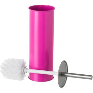 LOLAhome Escobilla de baño fucsia de metal y polipropileno de Ø 9x38cm