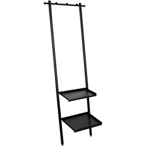 LOLAhome Perchero de baño negro de metal de 177x39x59 cm