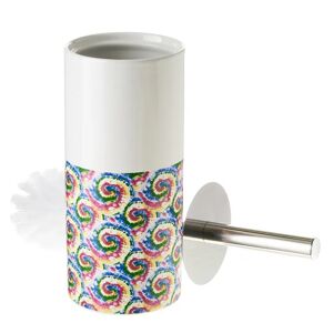LOLAhome Escobillero con espirales multicolor de cerámica de Ø 10x32 cm