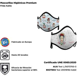 Pack de 2 mascarillas infantiles protectoras Frida Kahlo de tela homologadas 98% filtración para 10-12 años