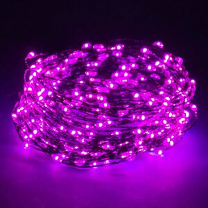 LOLAhome Guirnalda de Navidad de 8 funciones con 480 luces led fucsia para interior y exterior de 24 metros