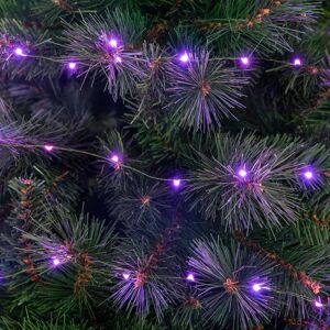 LOLAhome Guirnalda de Navidad de 8 funciones con 180 luces microled fucsia para interior y exterior de 9 metros