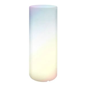 LOLAhome Lámpara exterior de pie cilíndrica con mando de luz led blanca de 75x30x30 cm