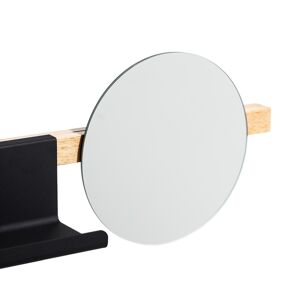 Percha espejo beige de madera de 13x21x75 cm