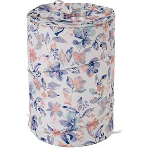 LOLAhome Cesto de ropa plegable de tela con flores azules de Ø 40x55cm