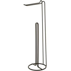 LOLAhome Portarrollos de baño negro de metal de 54x15x15 cm