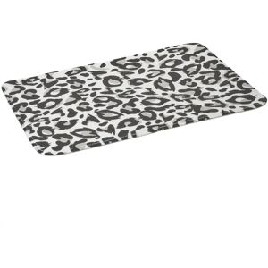 LOLAhome Alfombra de baño antideslizante animal print blanca y negra de microfibra de 70x45 cm