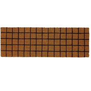 LOLAhome Felpudo cuadro antideslizante marrón de fibra de coco de 75x25 cm.