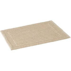 LOLAhome Alfombra de Baño nudos beige de algodón de 60x40 cm