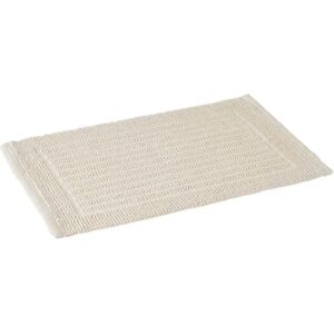 LOLAhome Alfombra de Baño nudos blanco de algodón de 60x40 cm