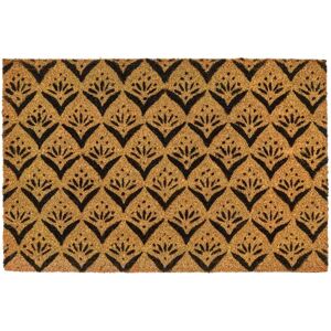 LOLAhome Felpudo antideslizante flores de fibra de coco natural de 60x40 cm