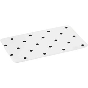 LOLAhome Alfombra de baño de lunares antideslizante blanca de tela de microfibra de 70x45 cm