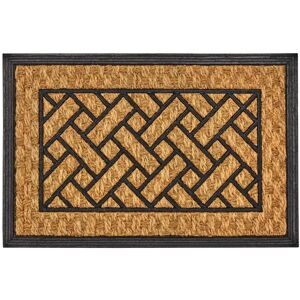 LOLAhome Felpudo mosaico trenzado de fibra natural de coco de 60x40 cm