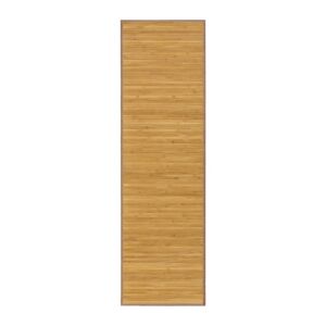 LOLAhome Alfombra pasillera de bambú marrón de 60 x 200 cm