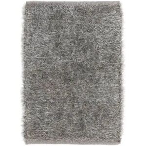 LOLAhome Alfombra de pelo gris de microfibra de 80x50 cm