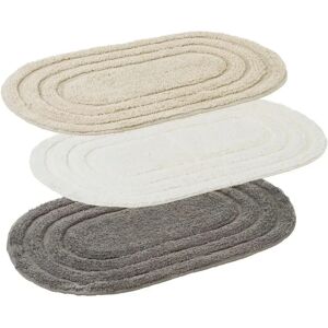 LOLAhome Set de 3 alfombras de baño ovaladas de tela de 63X40 cm