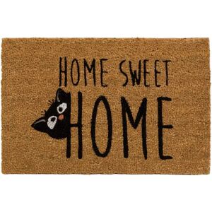 LOLAhome Felpudo de gato marrón de fibra de coco natural de 40x60 cm