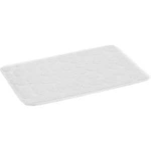 LOLAhome Alfombra de baño piedras antideslizante blanca de tela de microfibra de 60x40 cm