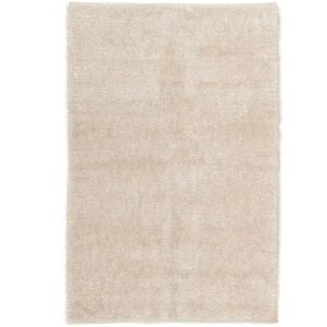 LOLAhome Alfombra de pelo beige de microfibra de 180x120 cm