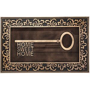 LOLAhome Felpudo llave antideslizante negro de goma de 75x45 cm