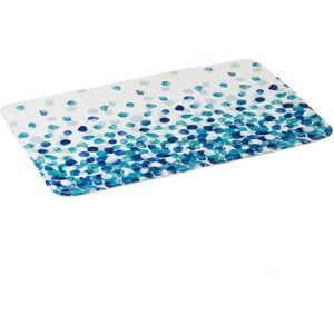 LOLAhome Alfombra de baño antideslizante de pétalos azul de tela de microfibra de 70x45 cm