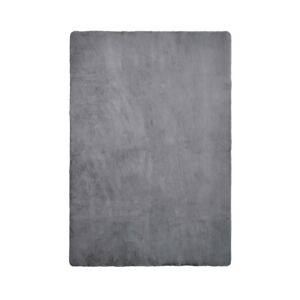 LOLAhome Alfombra de pelo gris oscuro de tela de poliéster de 120x170 cm