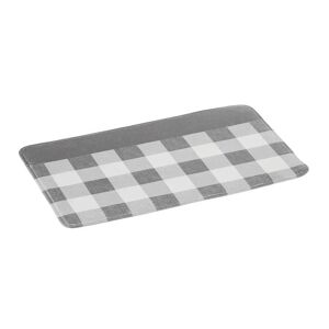 LOLAhome Alfombra de baño cuadro antideslizante gris de tela de microfibra de 70x45 cm