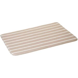 LOLAhome Alfombra de baño antideslizante rayas marrón de microfibra de 70x45 cm