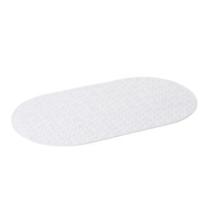 LOLAhome Alfombra de baño antideslizante con ventosas blanca de PVC de 39x69 cm