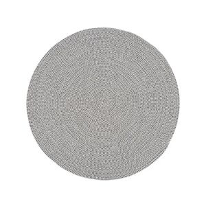 LOLAhome Alfombra redonda trenzada de cuerda gris y blanca de Ø 90 cm