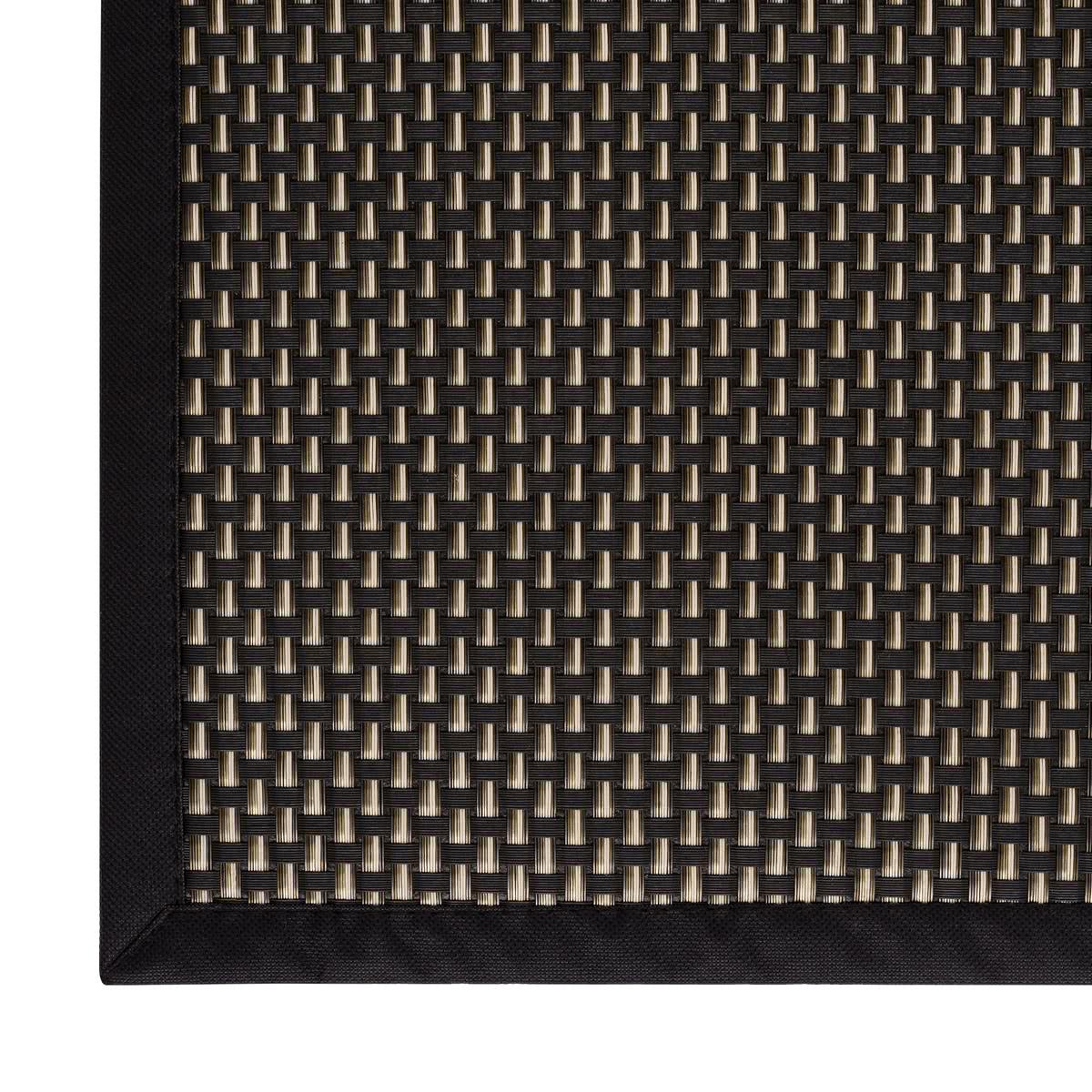 Alfombra de polipropileno pasillera para exterior negra clásica de 175x75 cm