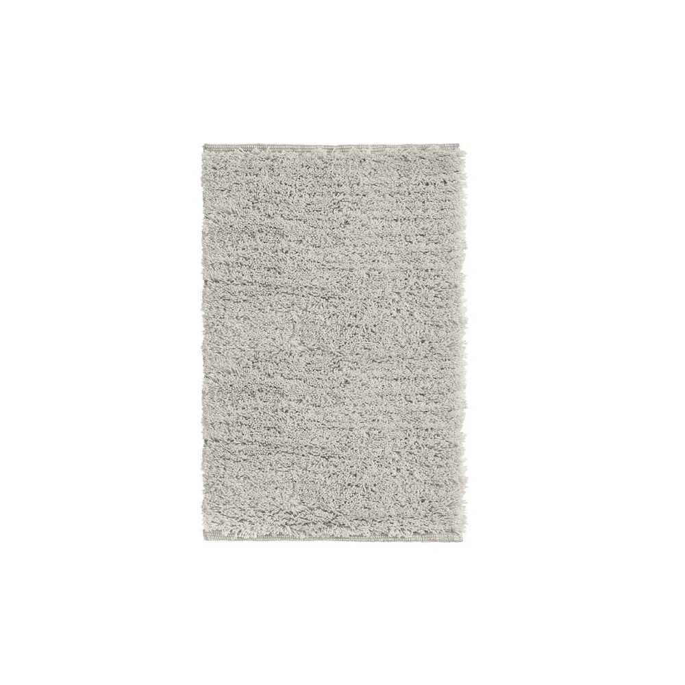 LOLAhome Alfombra de pelo gris de algodón y poliéster de 50x80 cm