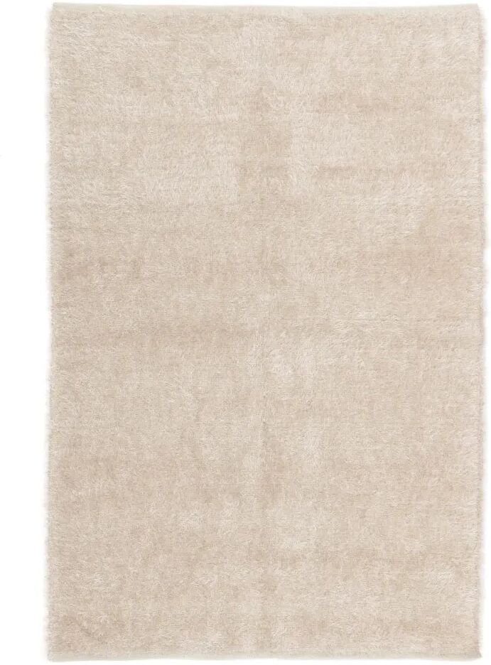 LOLAhome Alfombra de pelo beige de microfibra de 200x140 cm