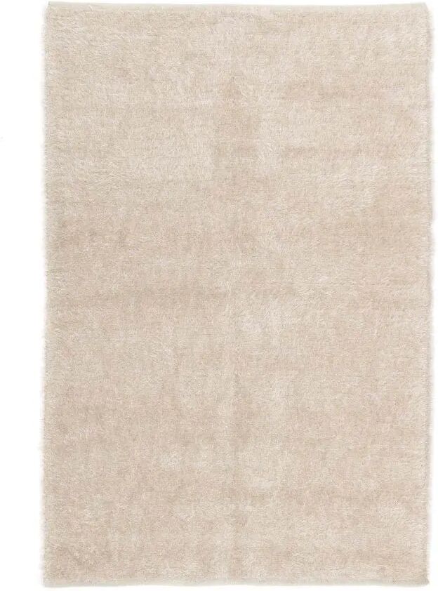 LOLAhome Alfombra de pelo beige de microfibra de 180x120 cm