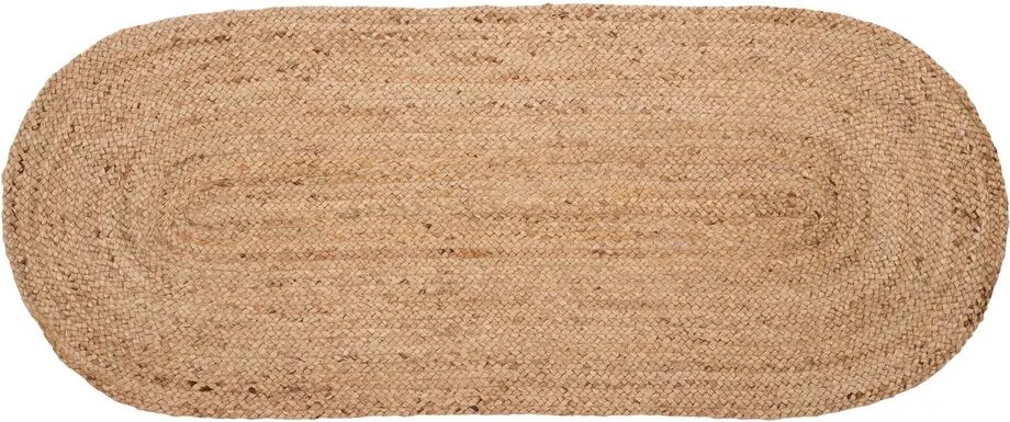 LOLAhome Alfombra trenzada ovalada natural de yute de 170x70 cm