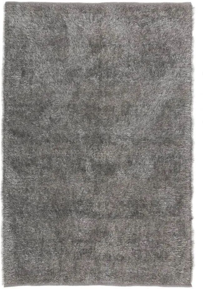 LOLAhome Alfombra de pelo gris de microfibra de 200x140 cm