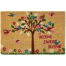 LOLAhome Felpudo árbol de la vida antideslizante multicolor de fibrade coco de 60x40 cm