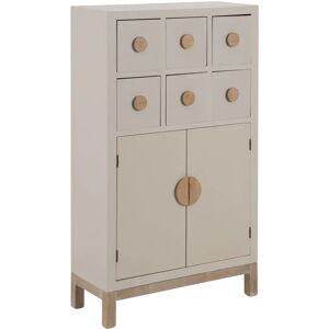 LOLAhome Armario de madera de paulonia taupe geométrico de 63x26x104cm