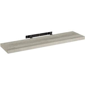 LOLAhome Estante de pared flotante de madera MDF gris de 23x120 cm