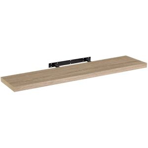 LOLAhome Estante de pared flotante de madera MDF en tono natural de 23x120 cm