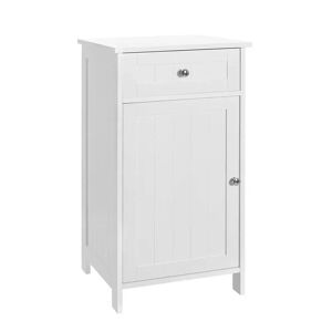 LOLAhome Armario de 1 cajón y 1 puerta blanco madera de 43x34x77 cm