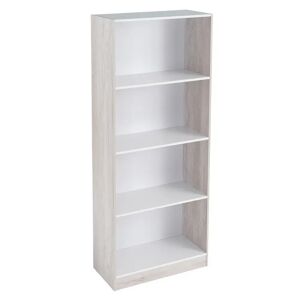 LOLAhome Librería de 3 estantes blanca de 60x29x147 cm