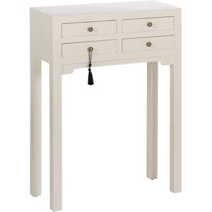 LOLAhome Consola con 4 cajones blanca de madera de 63x26x85 cm