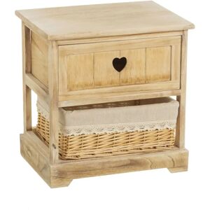 LOLAhome Cajonera beige de madera con 2 cajones de 41x40x29 cm