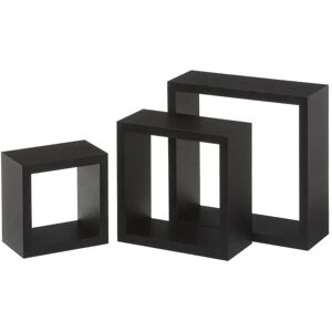 LOLAhome Set de 3 estante cubo negro