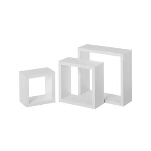 LOLAhome Set de 3 estantes cubo blanco