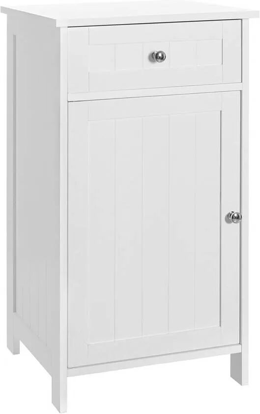 LOLAhome Armario de 1 cajón y 1 puerta blanco madera de 43x34x77 cm