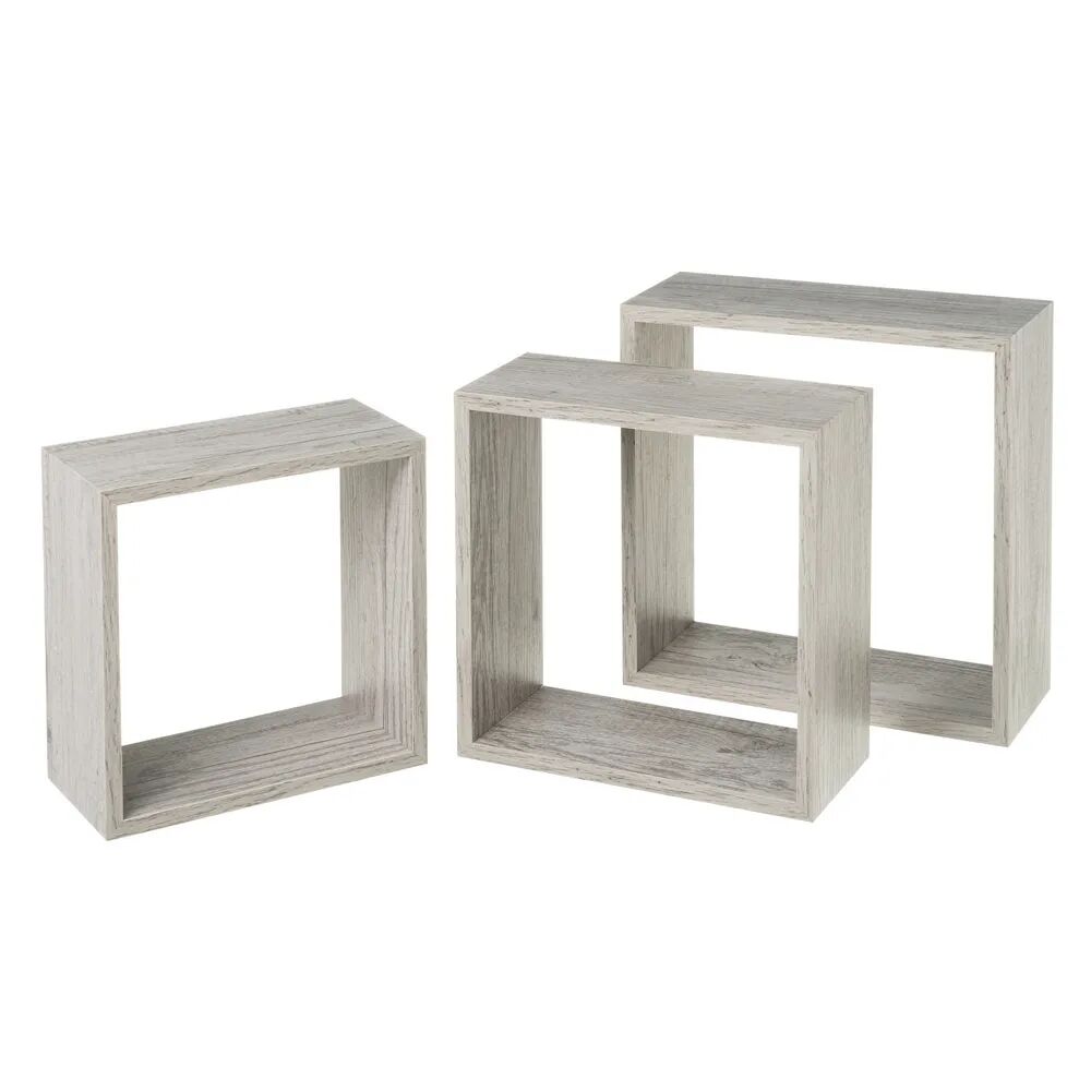 LOLAhome Set de 3 estantes cubo grandes gris