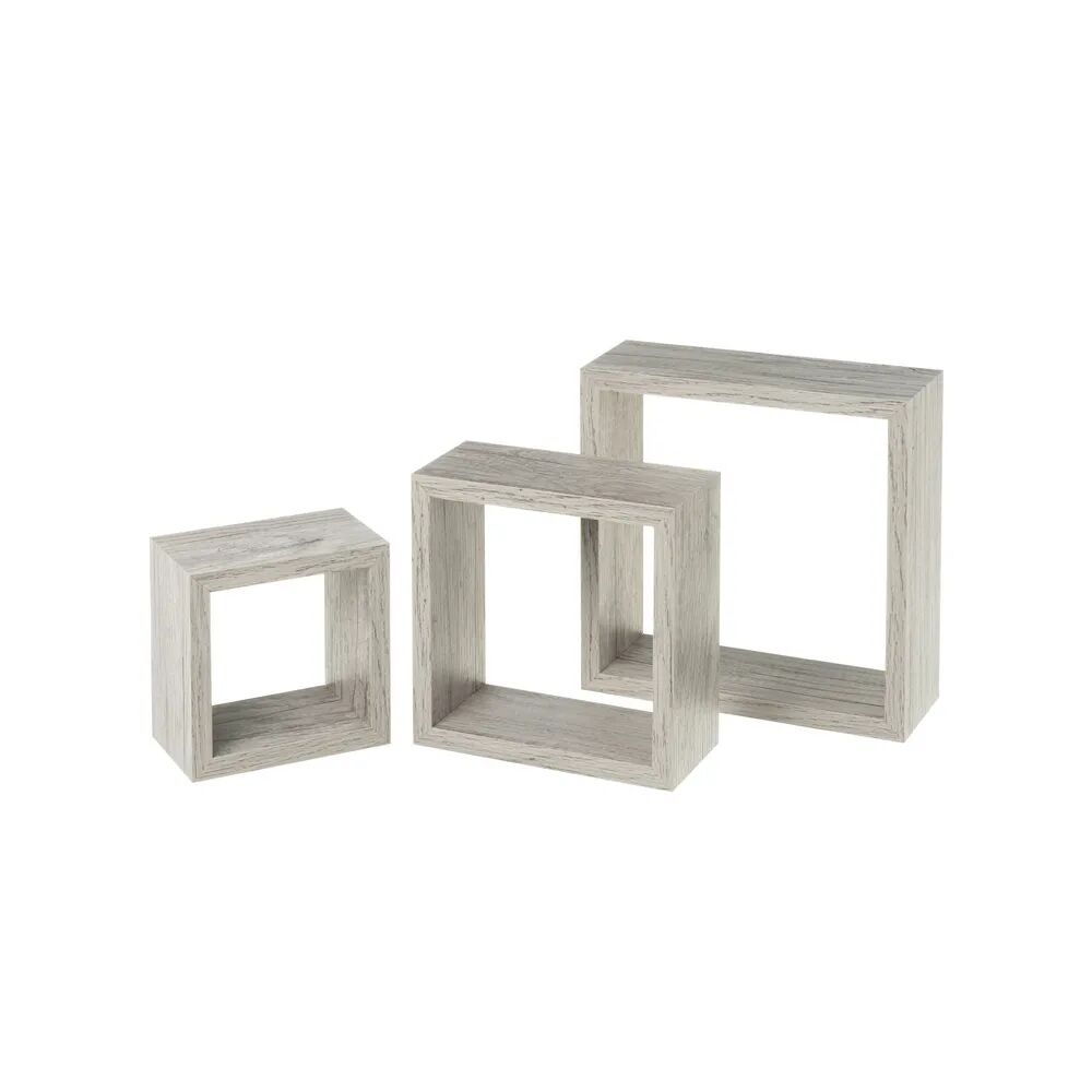 LOLAhome Set de 3 estantes cubo pequeños gris