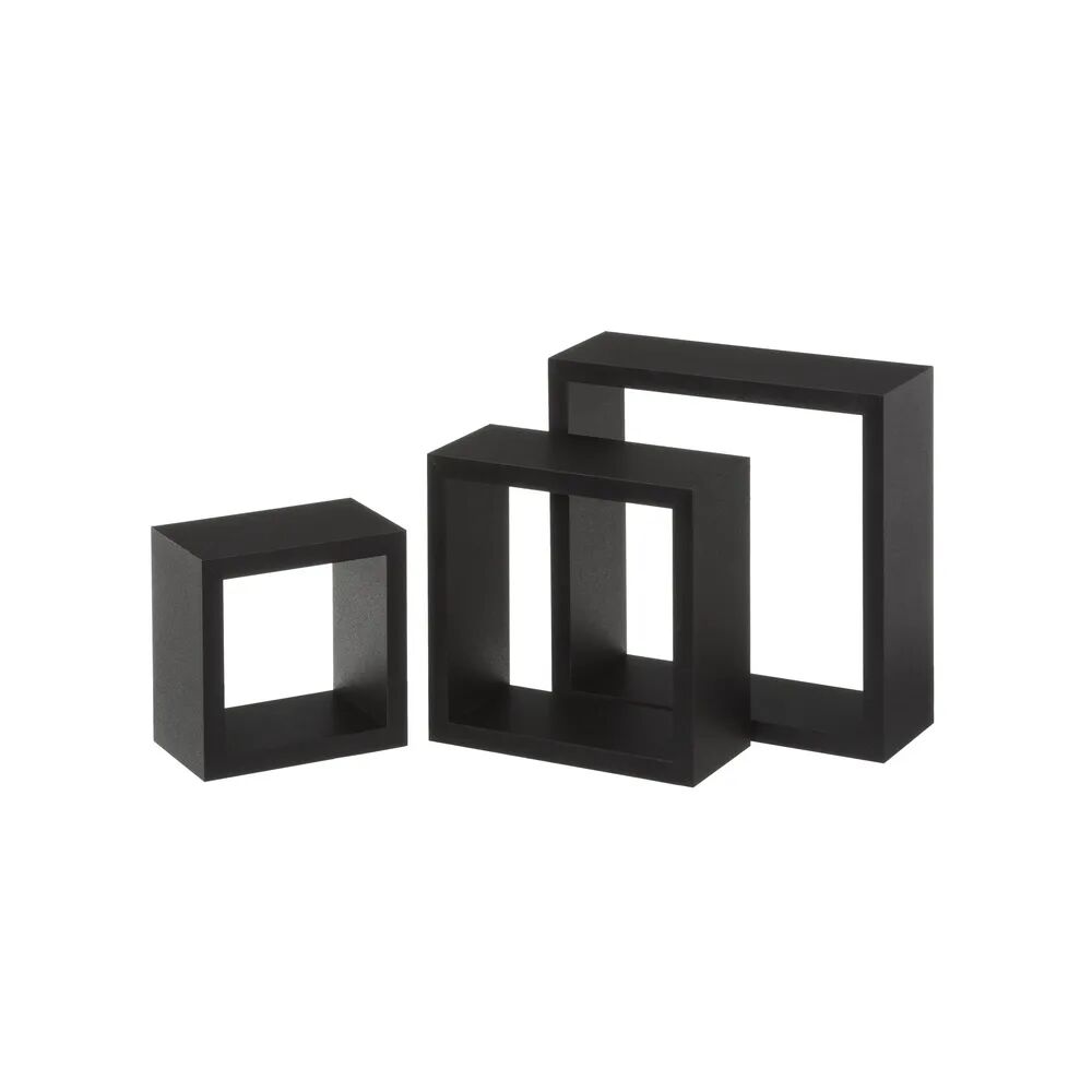 LOLAhome Set de 3 estante cubo negro